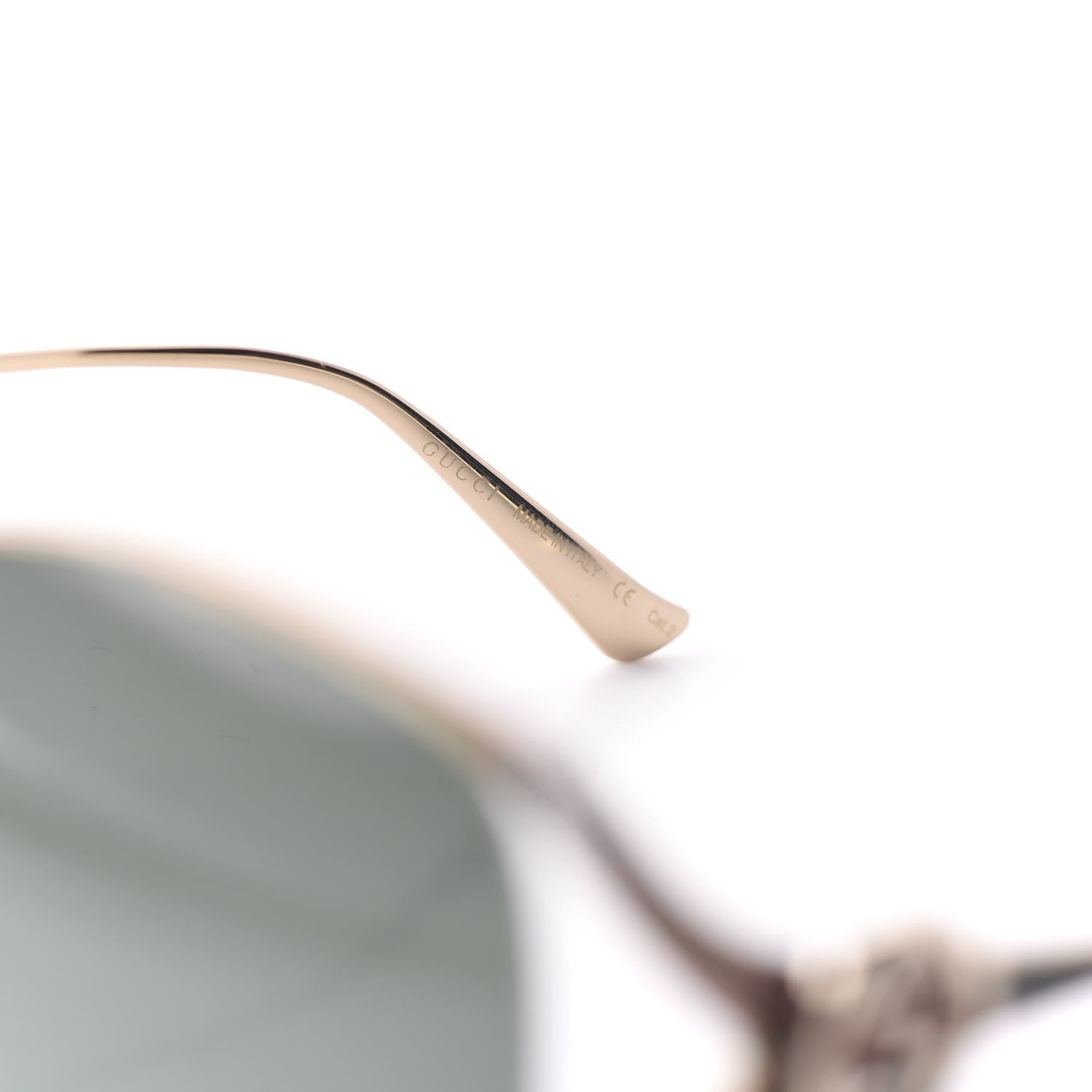 Gucci Metal Oversized Round Frame GG0225S Sunglasses Gold 10 of 12