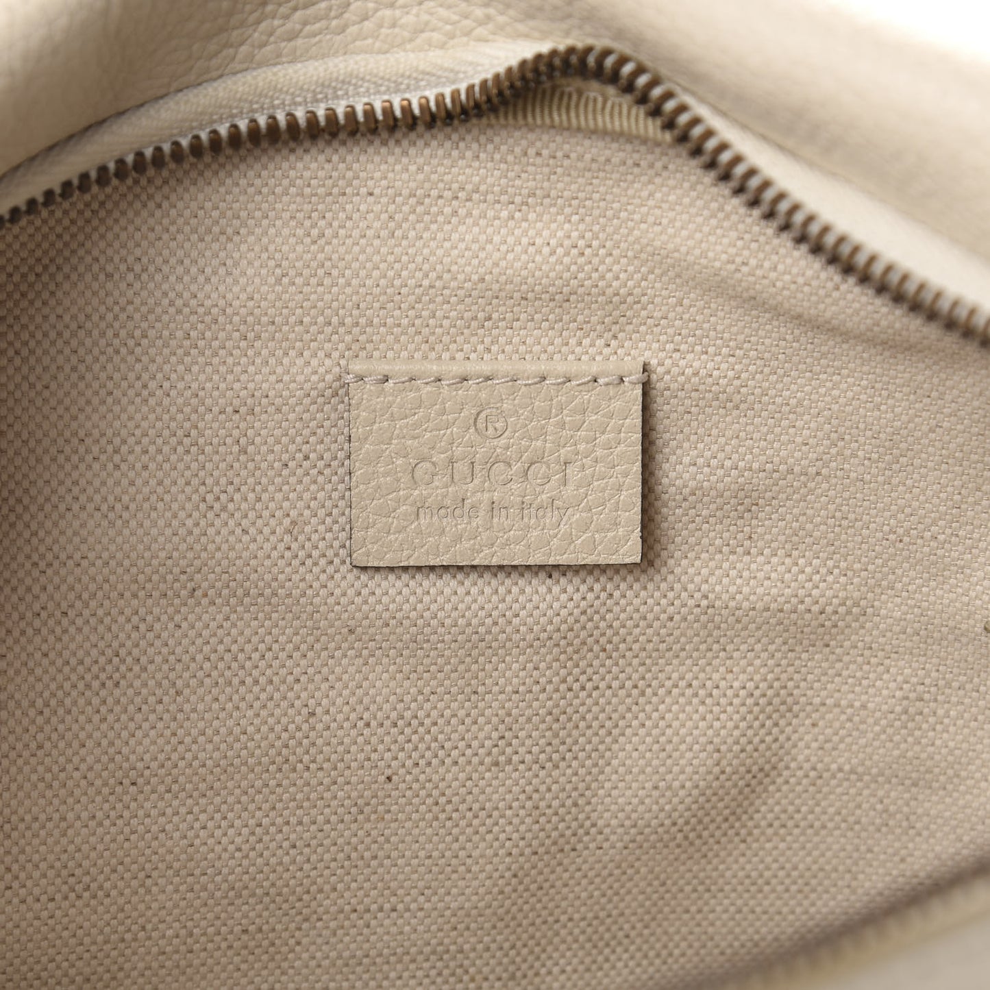 Grained Calfskin Logo Belt Bag White