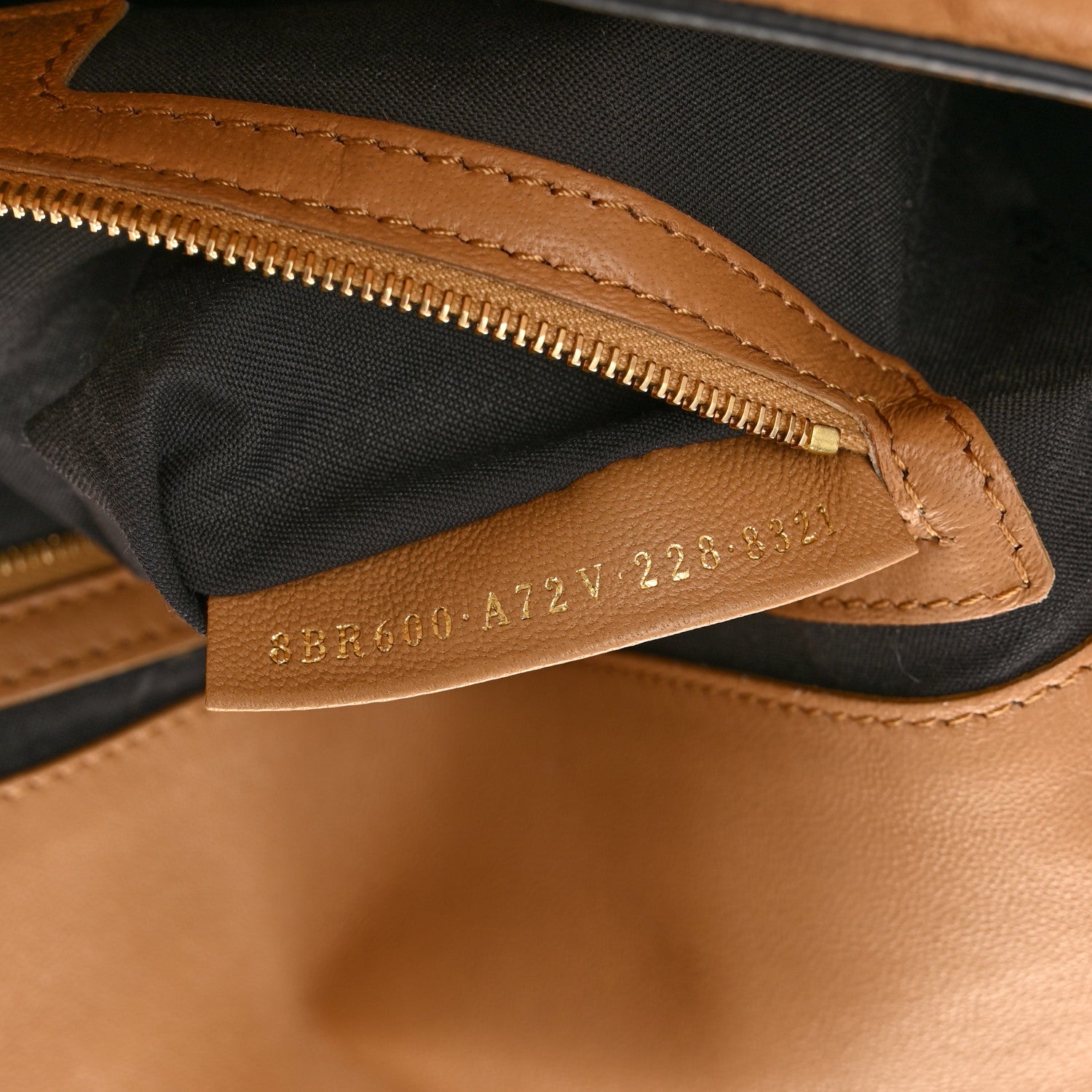 Fendi Nappa FF 1974 Embossed Baguette Miele Scuro 7 of 16