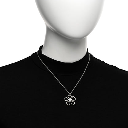 Tiffany Sterling Silver Open Flower Pendant Necklace 2 of 4