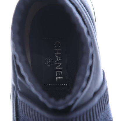 Chanel Stretch Fabric CC Sneakers 39 Blue 5 of 9