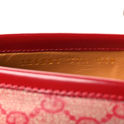 Gucci GG Supreme Monogram Cordovan Lux Womens Harald Horsebit 25mm Platform Loafers 37.5 Beige Hibiscus Red 8 of 9