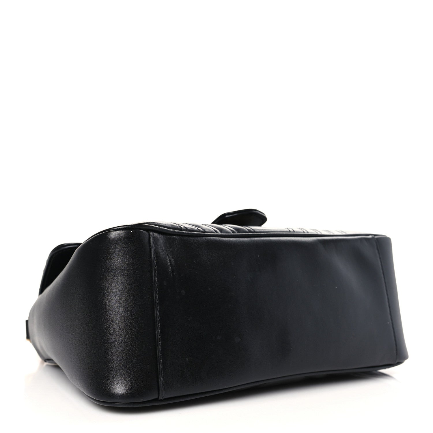 Gucci Calfskin Matelasse Small GG Marmont Top Handle Shoulder Bag Black 3 of 9