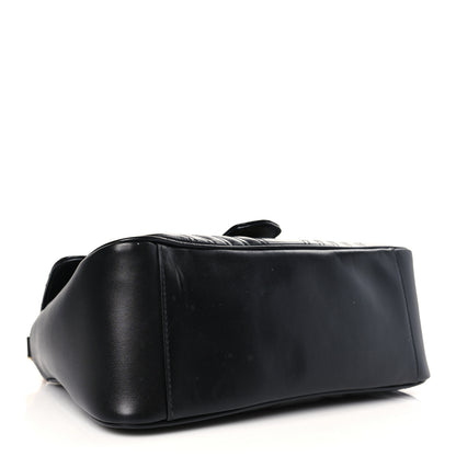 Gucci Calfskin Matelasse Small GG Marmont Top Handle Shoulder Bag Black 3 of 9