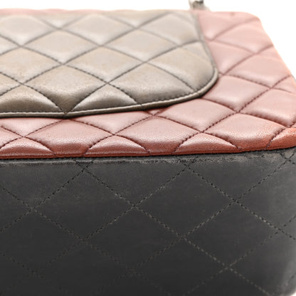 Chanel Lambskin Quilted Jumbo Tri-Color Double Flap Burgundy 20 of 22