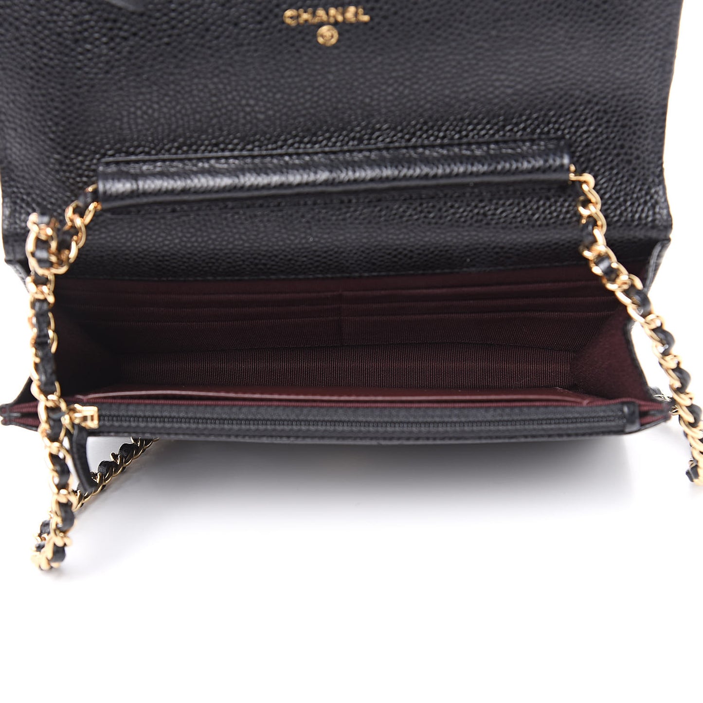 Caviar Quilted Wallet On Chain WOC Black