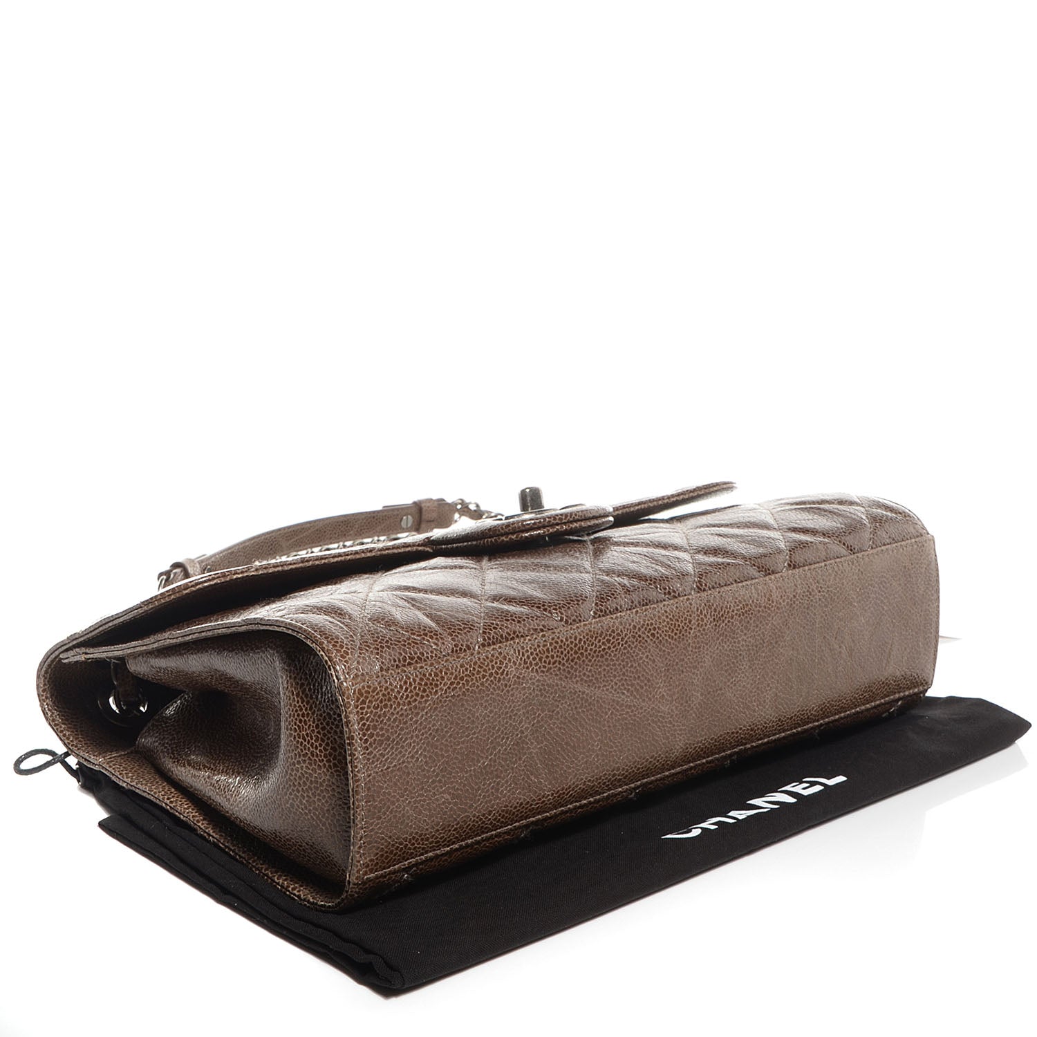Chanel Crumpled Grained Calfskin Medium CC Crave Flap Brown 4 of 9