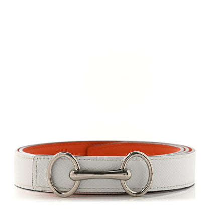 Hermes Swift Epsom 24mm Heritage Belt 85 Orange White 1 of 8