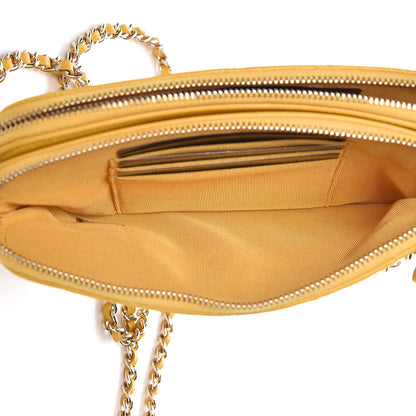 Chanel Caviar Quilted Small Clutch With Chain Yellow 8 of 9