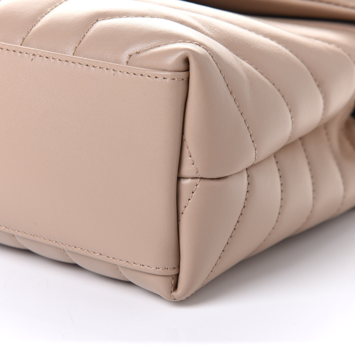Saint Laurent Calfskin Y Quilted Monogram Small Loulou Chain Satchel Dark Beige 10 of 10