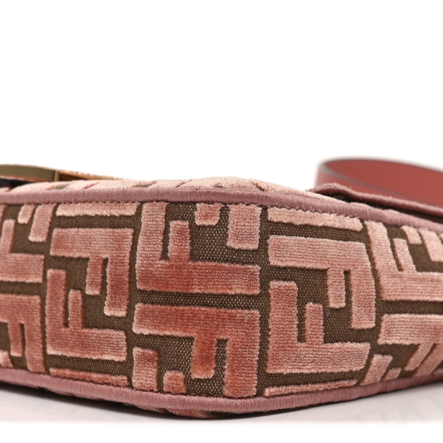 Fendi Velvet Jacquard Crystal FF Baguette Macaron 10 of 10