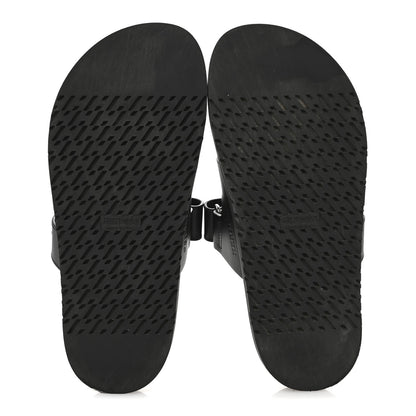 Hermes Calfskin Womens Chypre Sandals 38 Black 6 of 9