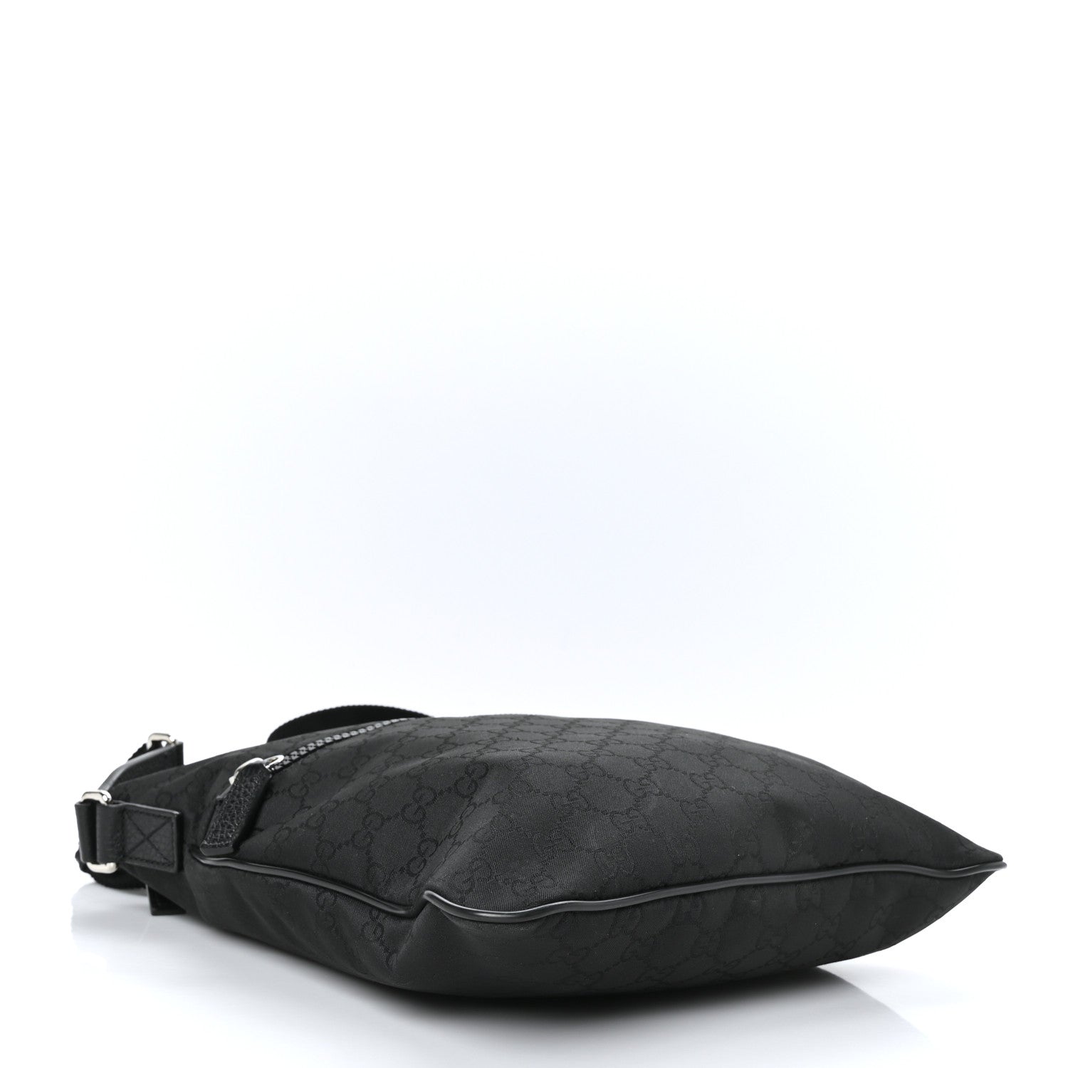 Gucci Nylon Monogram Medium Flat Messenger Bag Black 3 of 13
