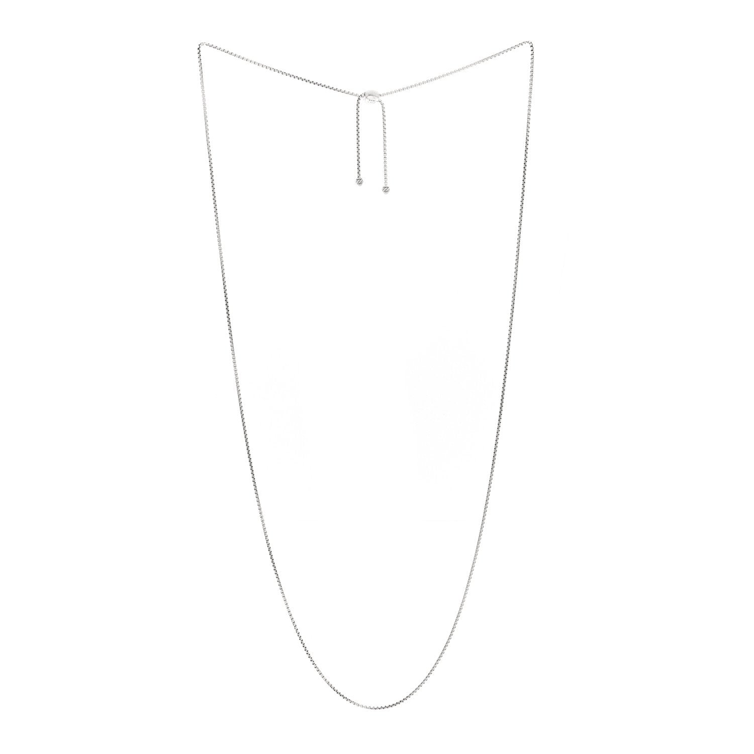 David Yurman Sterling Silver 1.7mm Box Chain Slider Necklace 36" 3 of 5