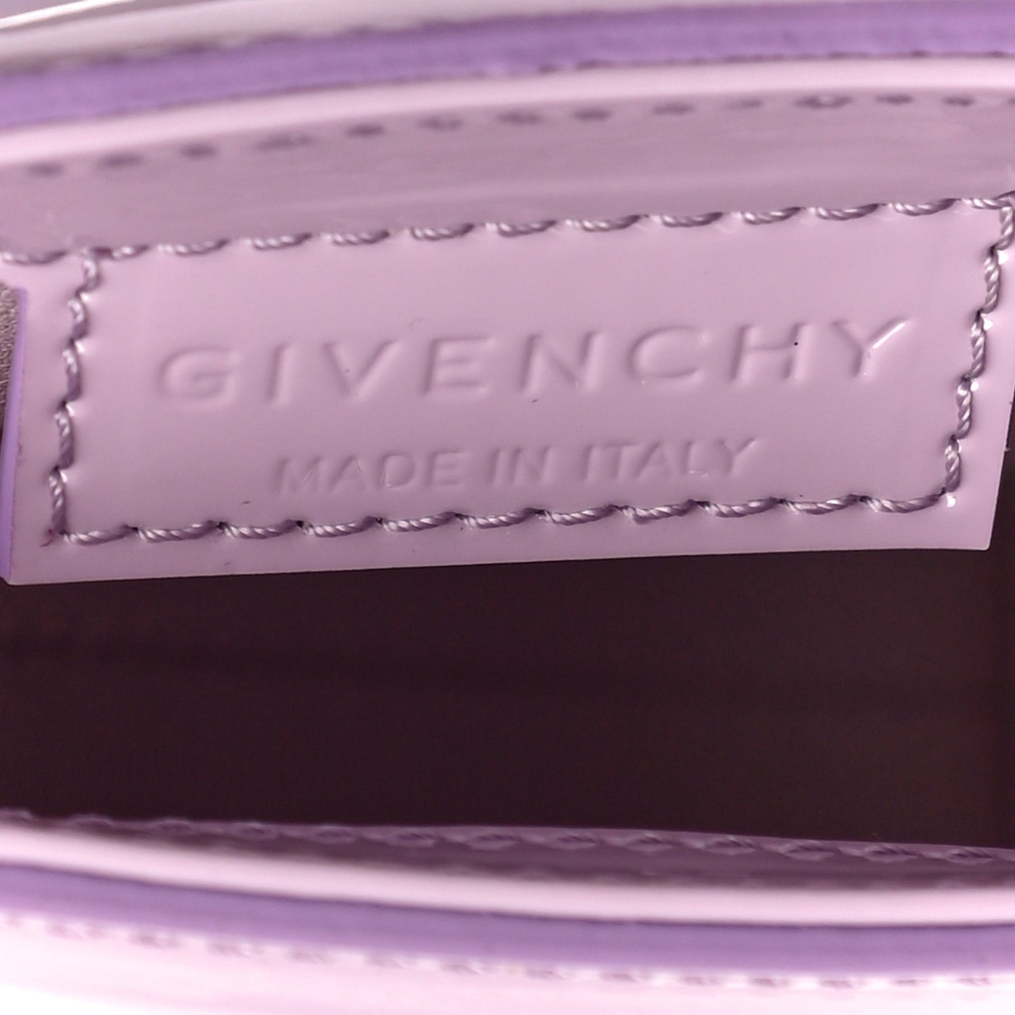 Patent Padded Small Cut Out Shoulder Bag Lilac