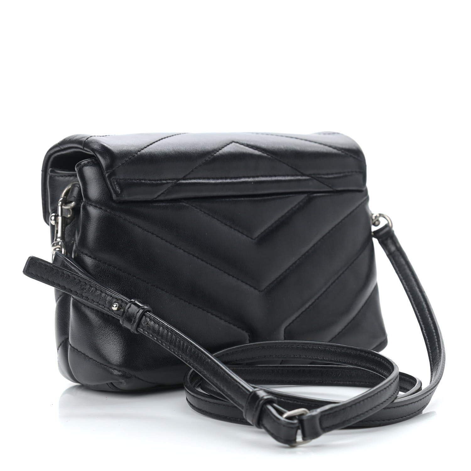 Saint Laurent Calfskin Y Quilted Monogram Toy Loulou Crossbody Bag Black 3 of 15