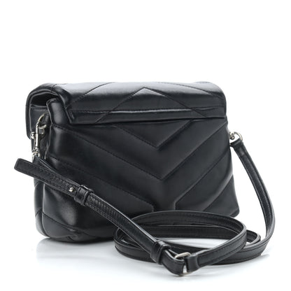 Saint Laurent Calfskin Y Quilted Monogram Toy Loulou Crossbody Bag Black 3 of 15