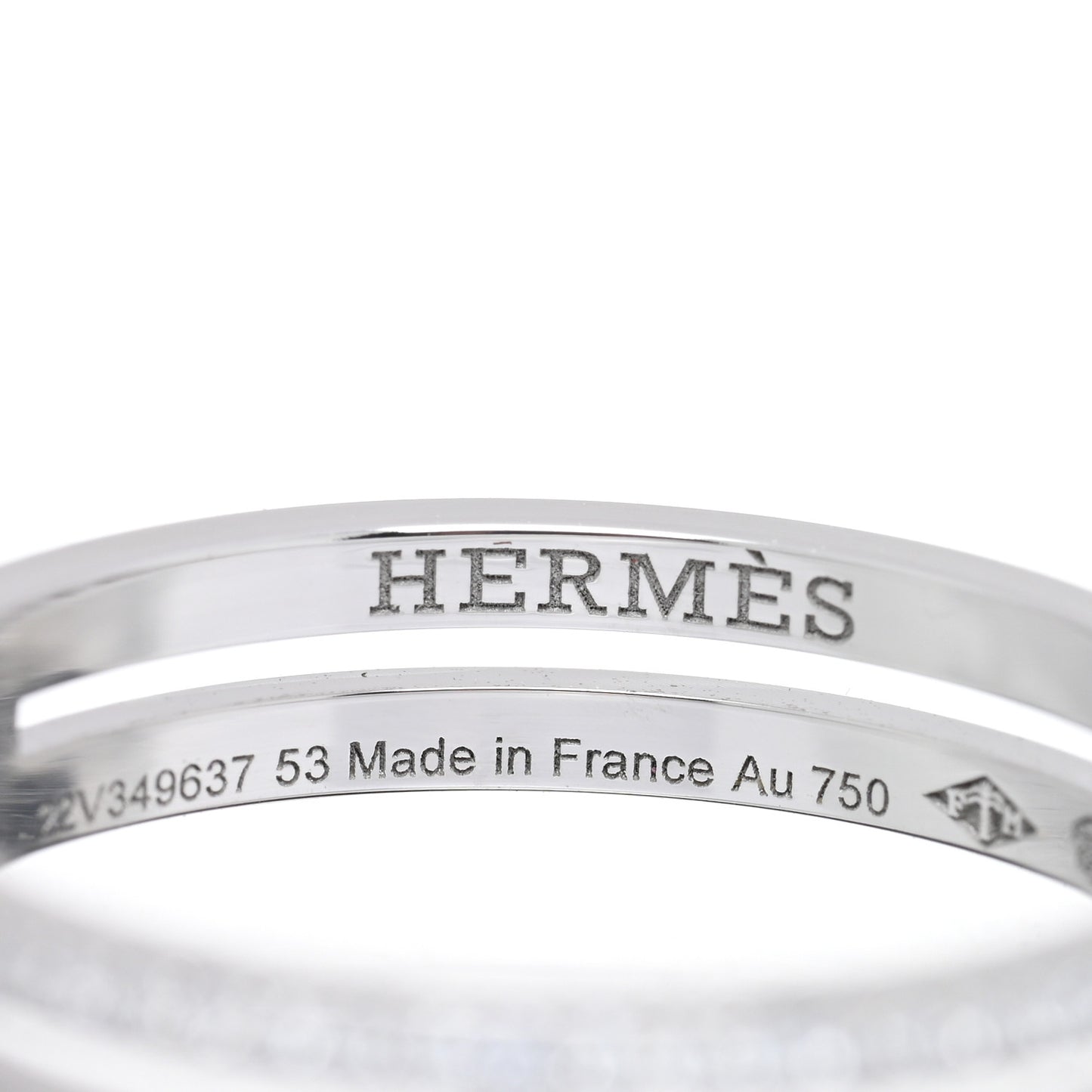 18K White Gold Diamond Ariane Wedding Band Ring 53 6.5