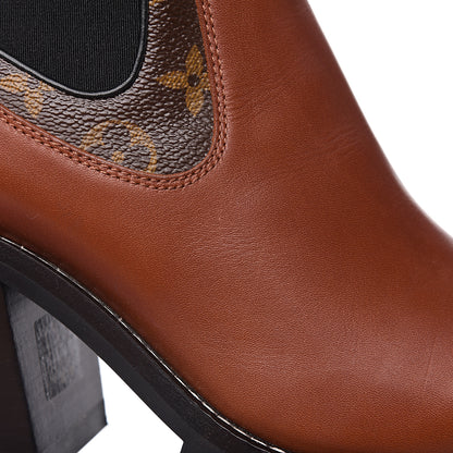 Louis Vuitton Calfskin Monogram Limitless Ankle Boots 38 Cognac 8 of 11