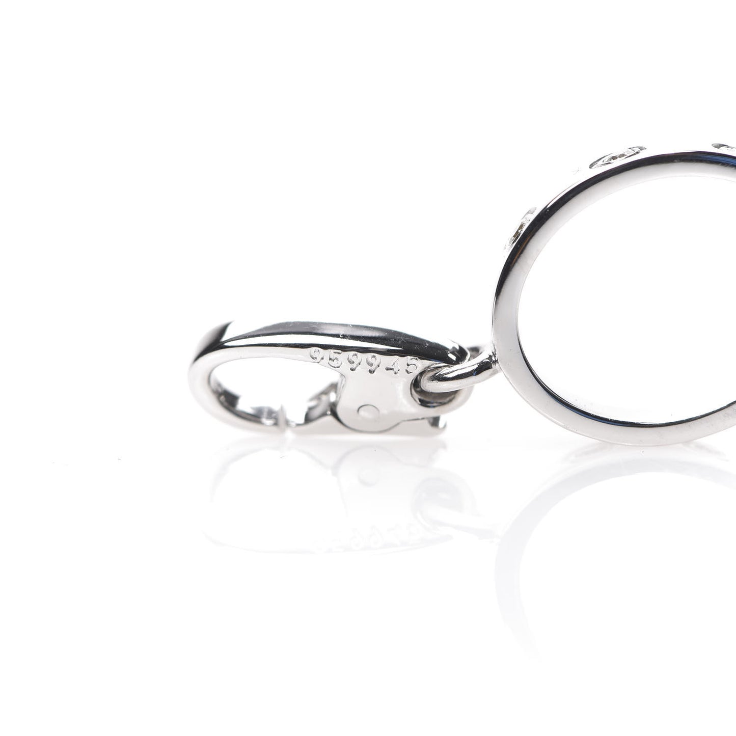 18K White Gold Diamond LOVE Ring Charm