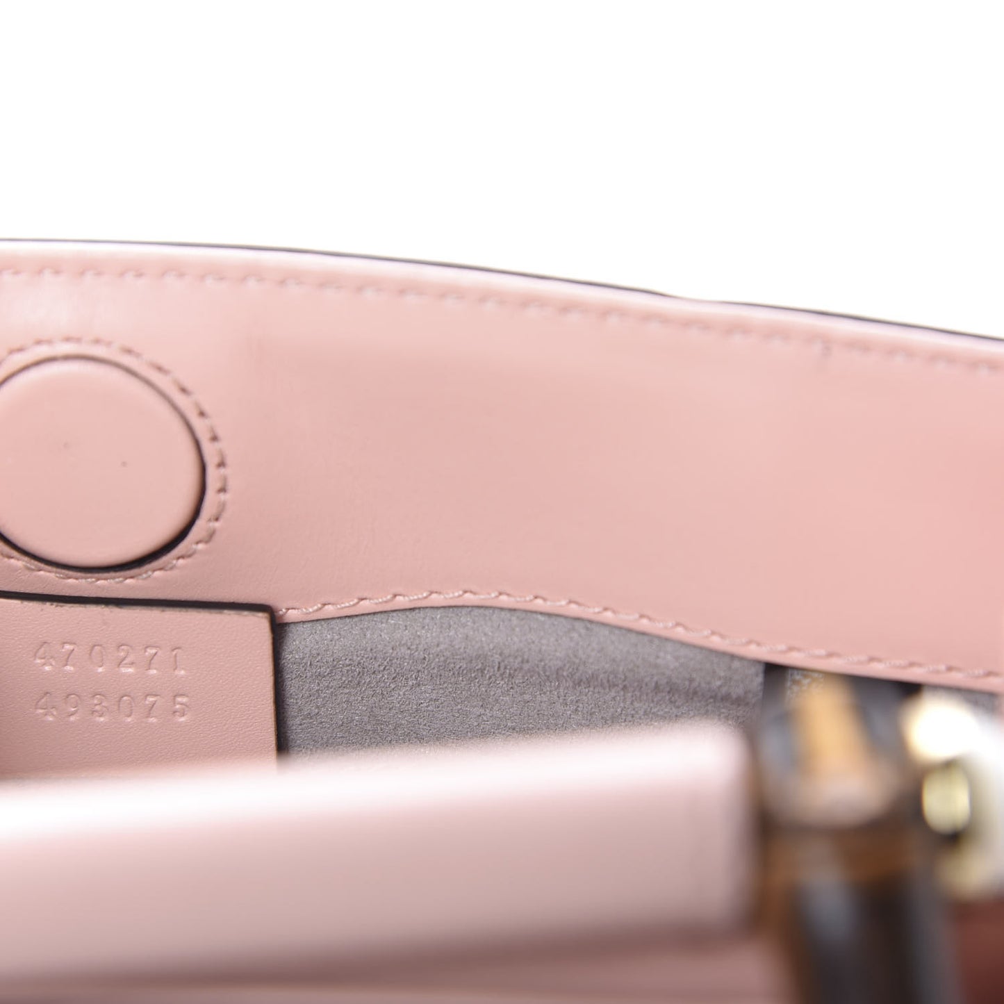 Nappa Bamboo Web Mini Nymphaea Top Handle Bag Perfect Pink Mystic White