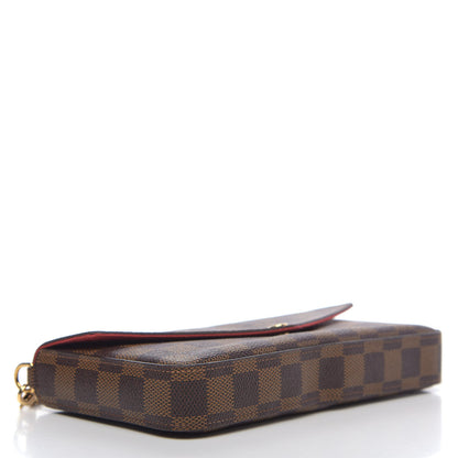 Louis Vuitton Damier Ebene Pochette Felicie Chain Wallet 4 of 14