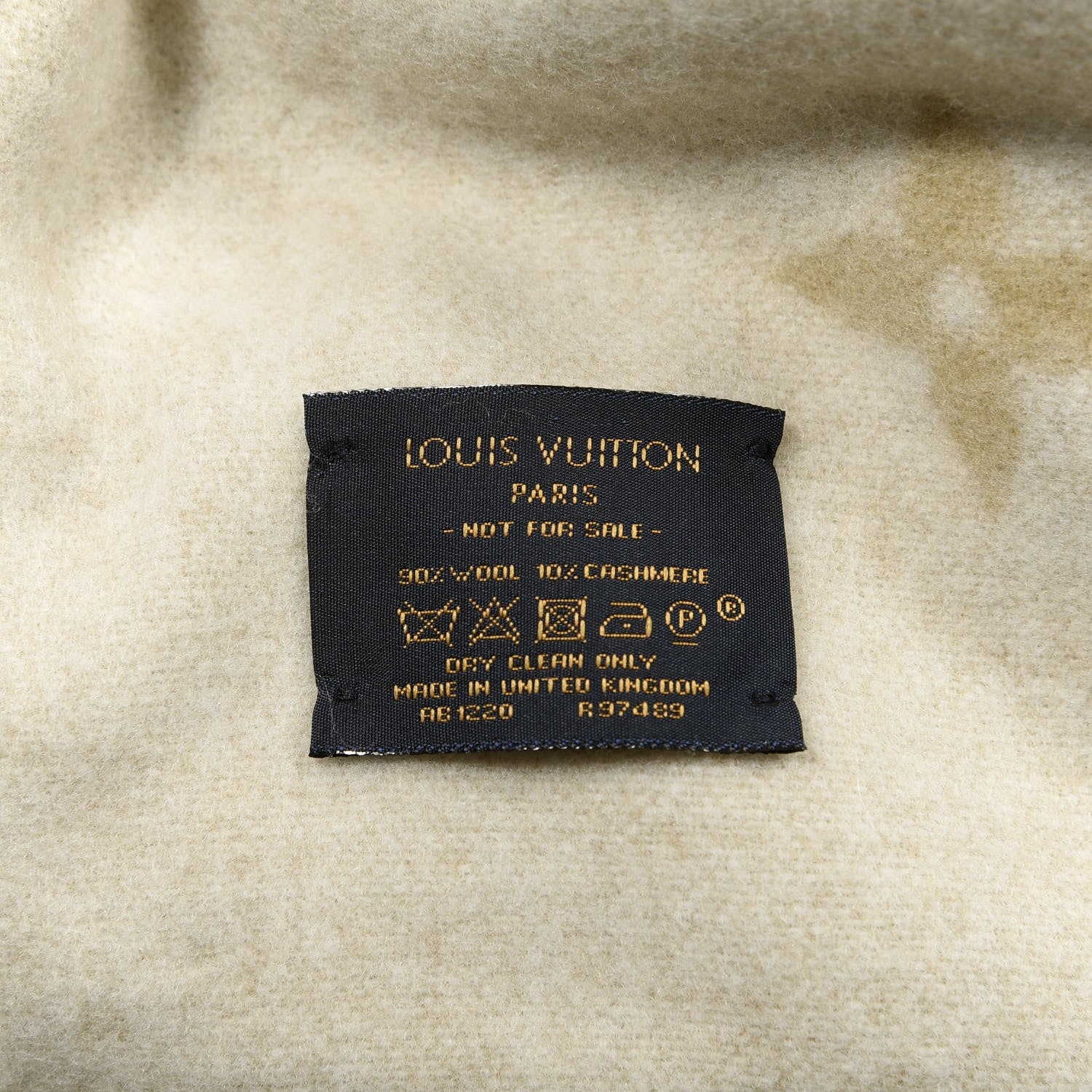 Louis Vuitton Wool Cashmere Monogram Blanket Beige 2 of 2