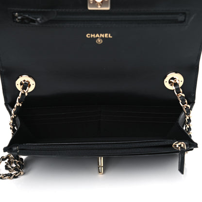 Chanel Lambskin Quilted Trendy CC Wallet On Chain WOC Black 4 of 7