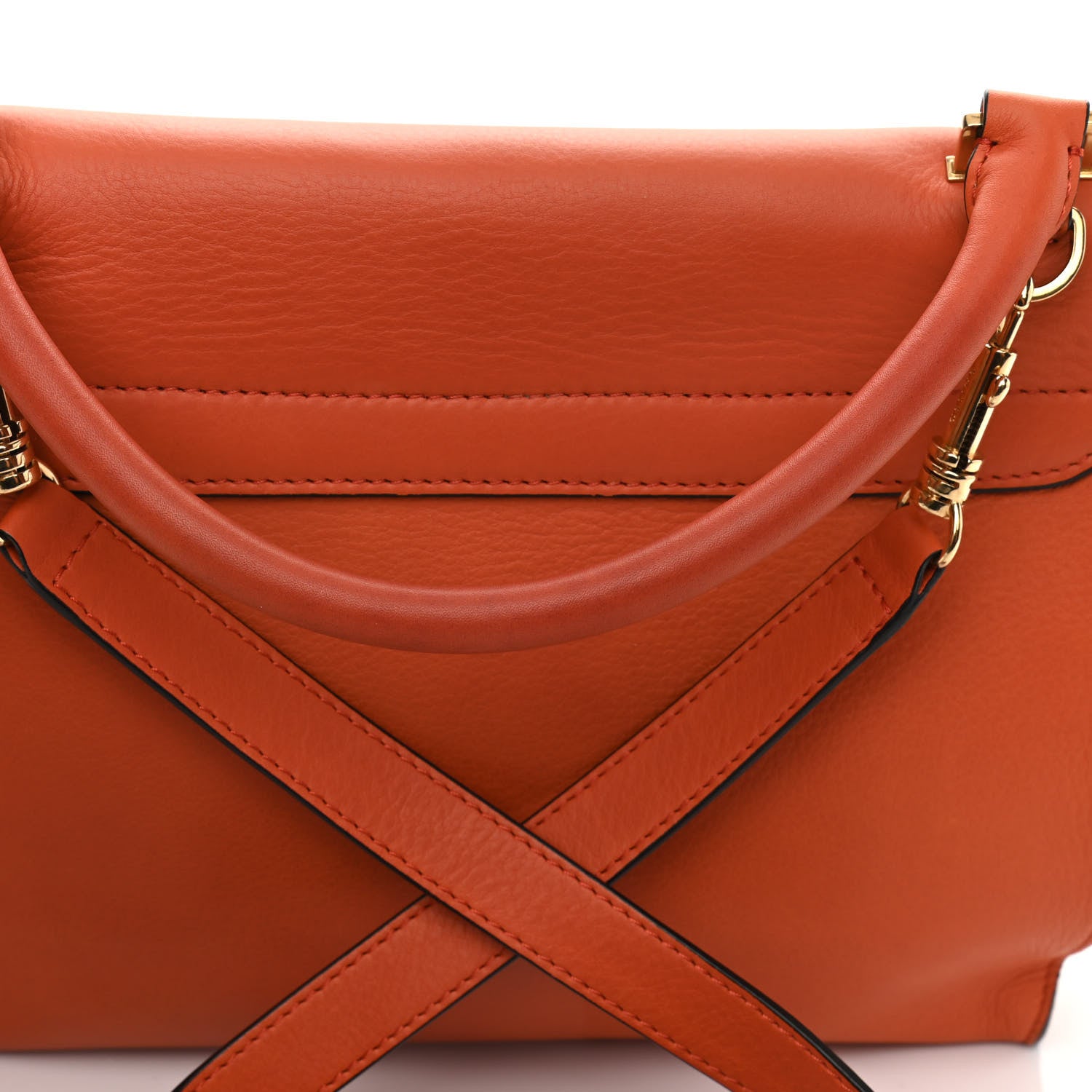 Celine Calfskin Suede Medium Trapeze Orange 10 of 10