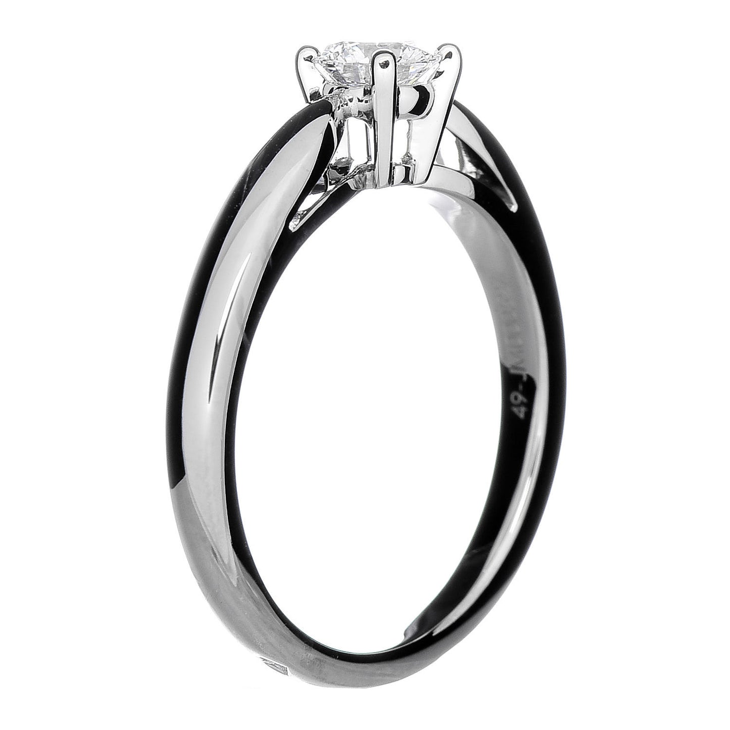 Platinum Diamond .30ct Bonheur Solitaire Engagement Ring 49 4.75