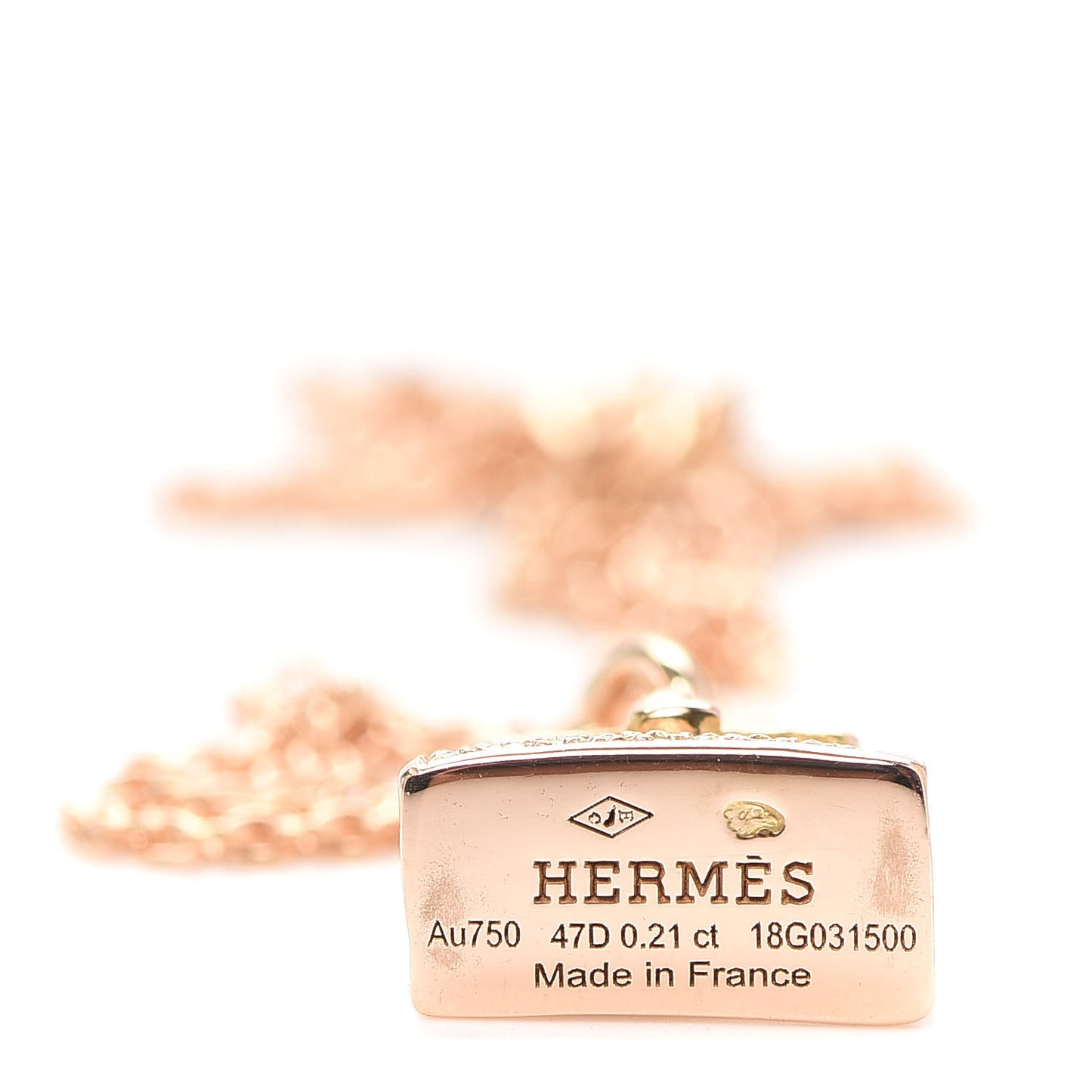 18K Rose Gold Diamond Kelly Amulette Pendant Necklace