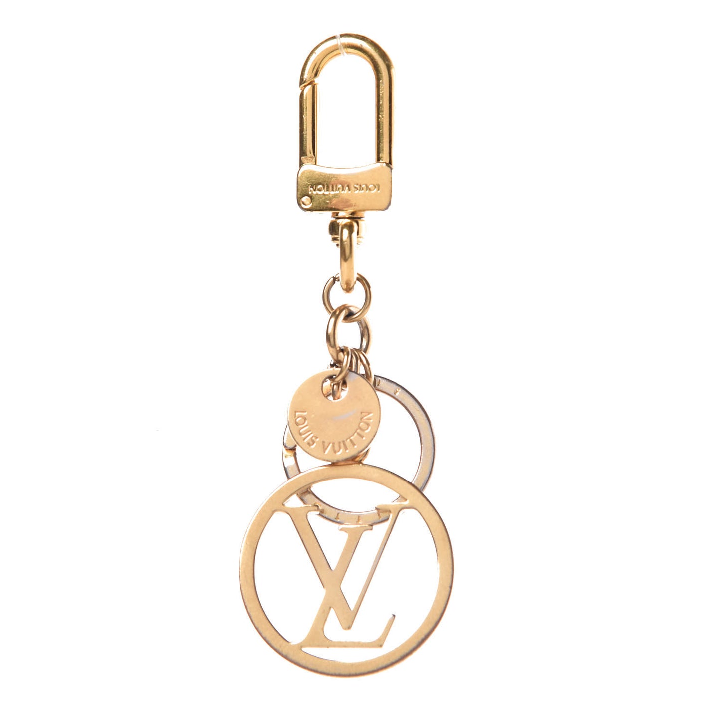 LV Circle Bag Charm Key Holder Gold