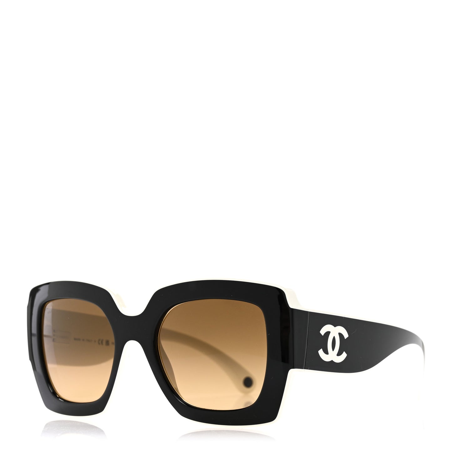 Acetate Square Sunglasses 6059 Black White