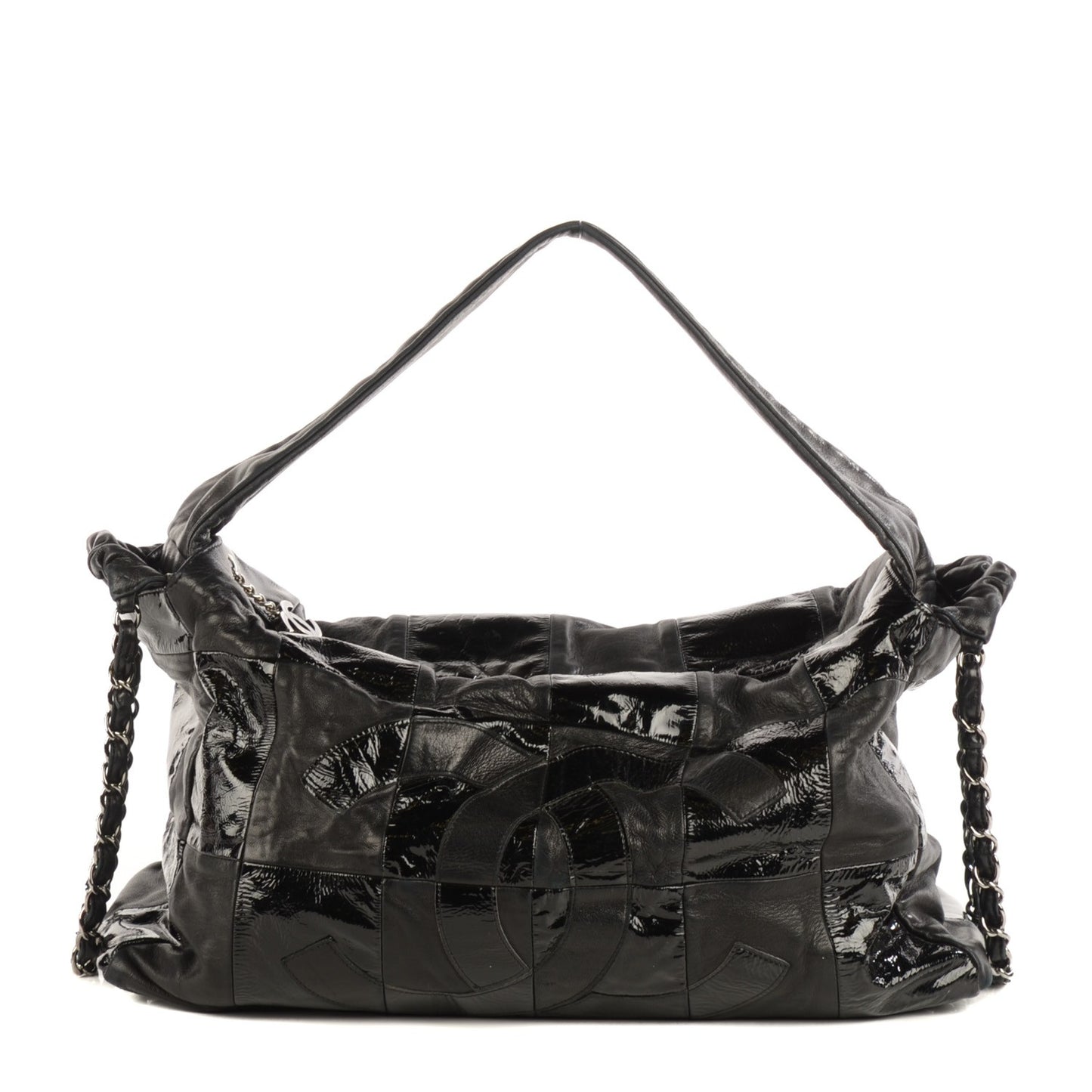 Patent Patchwork Brooklyn Hobo Black