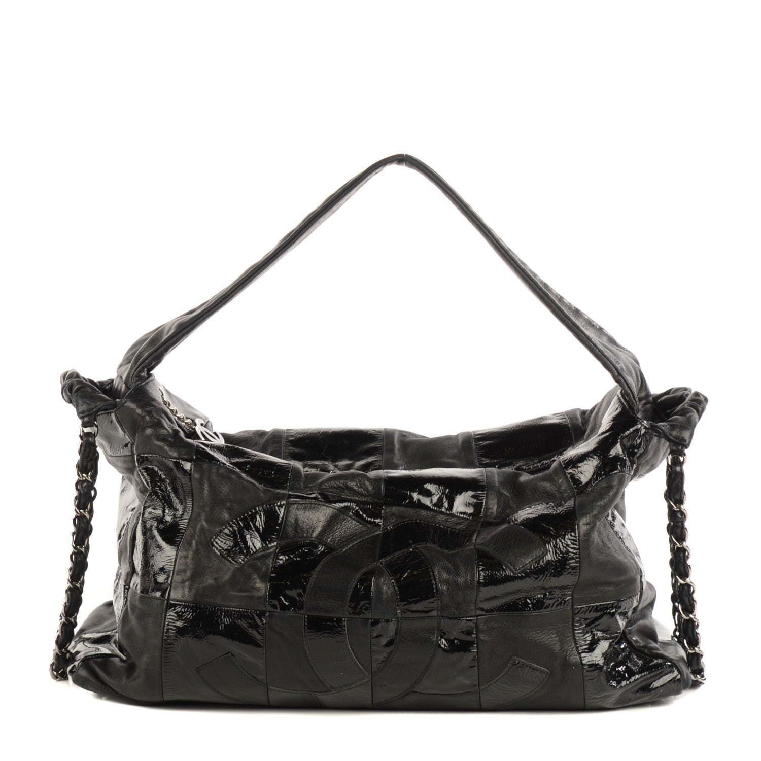 Chanel Patent Patchwork Brooklyn Hobo Black 1 of 7