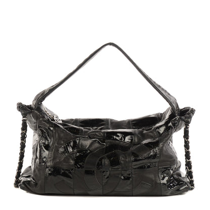 Chanel Patent Patchwork Brooklyn Hobo Black 1 of 7