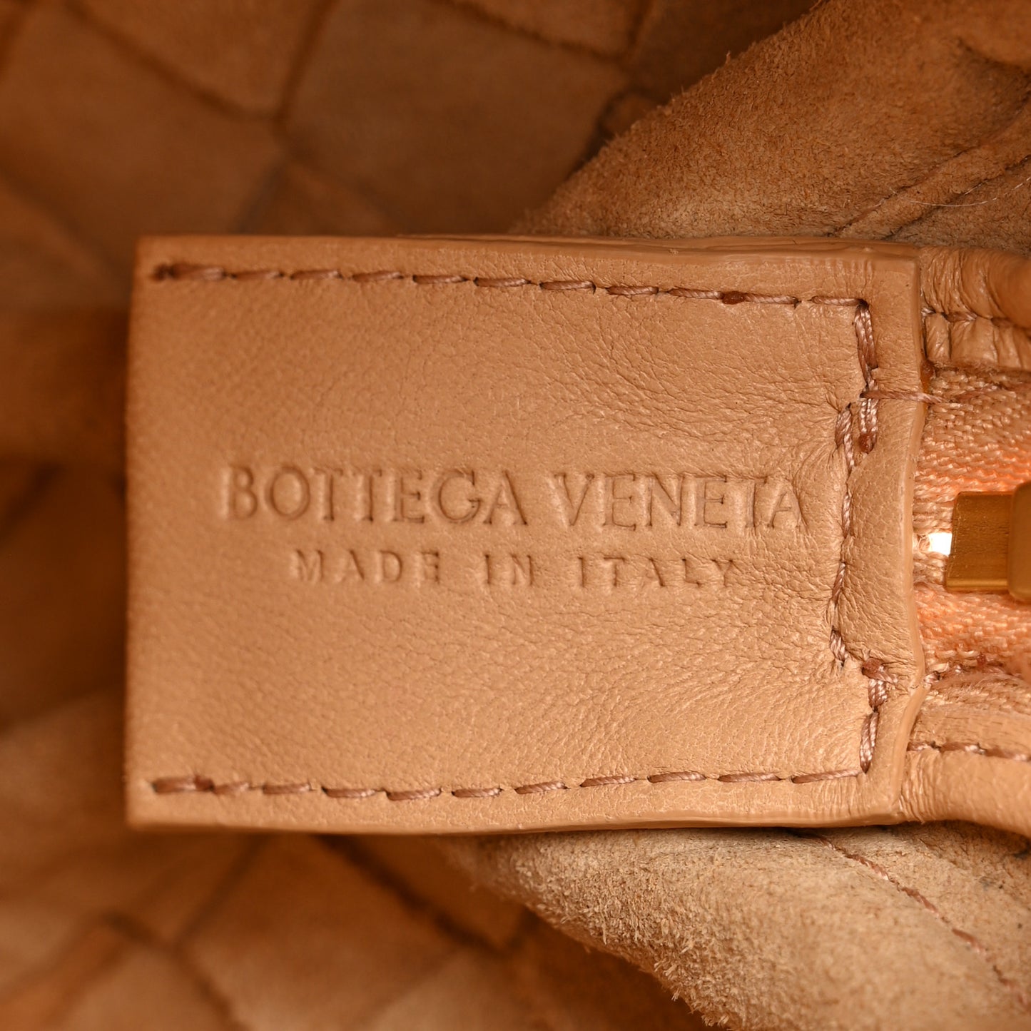 Nappa Intrecciato Mini Loop Camera Bag Almond