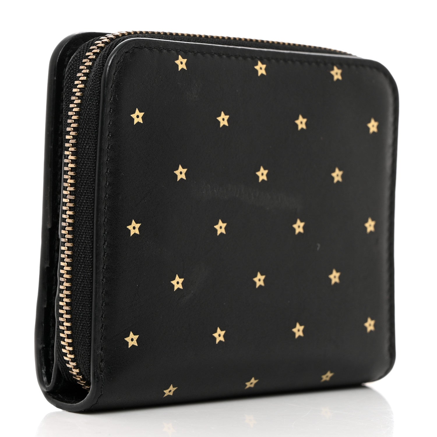 Christian Dior Calfskin Stars Voyageur French Wallet Black 3 of 9