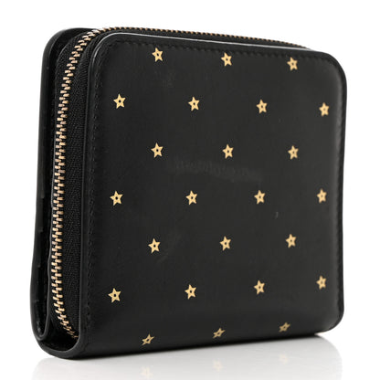 Christian Dior Calfskin Stars Voyageur French Wallet Black 3 of 9