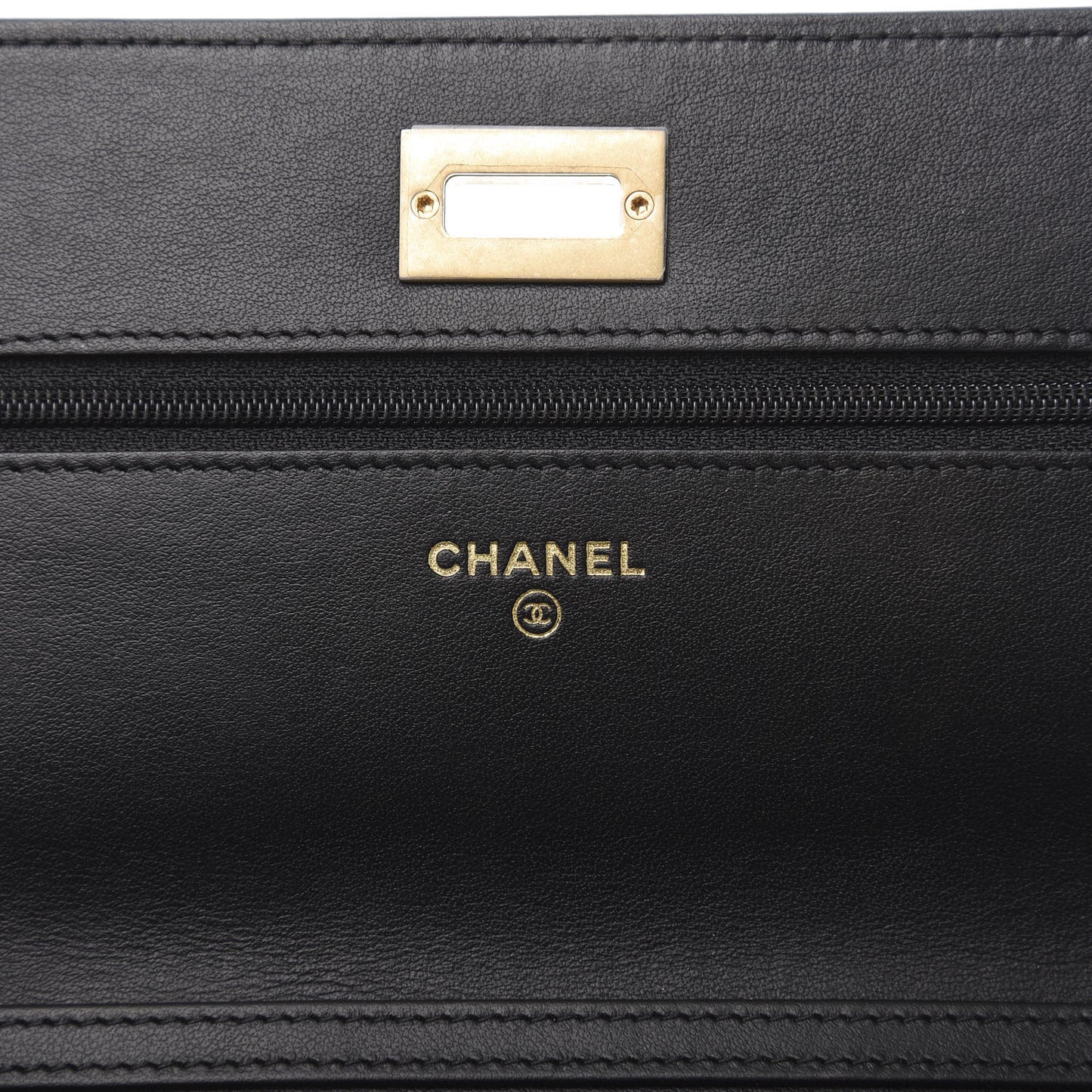 Calfskin Crocodile Embossed Graffiti 2.55 Cocodile Reissue Wallet On Chain WOC Black Gold