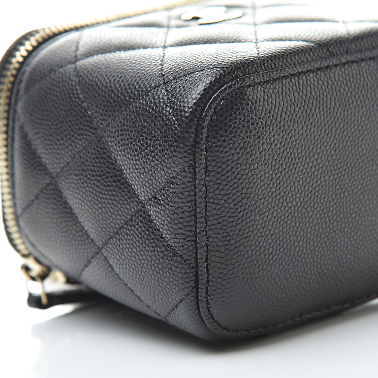 Chanel Caviar Quilted Mini Vanity Case With Chain Black 9 of 11
