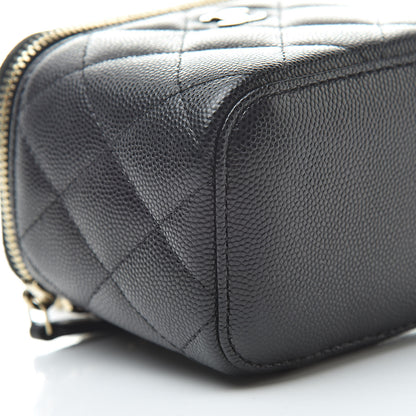 Chanel Caviar Quilted Mini Vanity Case With Chain Black 9 of 11