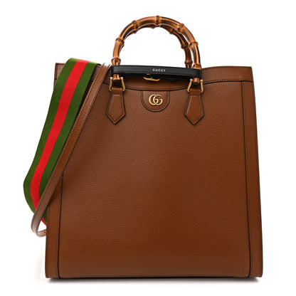 Gucci Wonka Grain Calfskin Large Diana Tote Bag Cuir Black 1 of 12