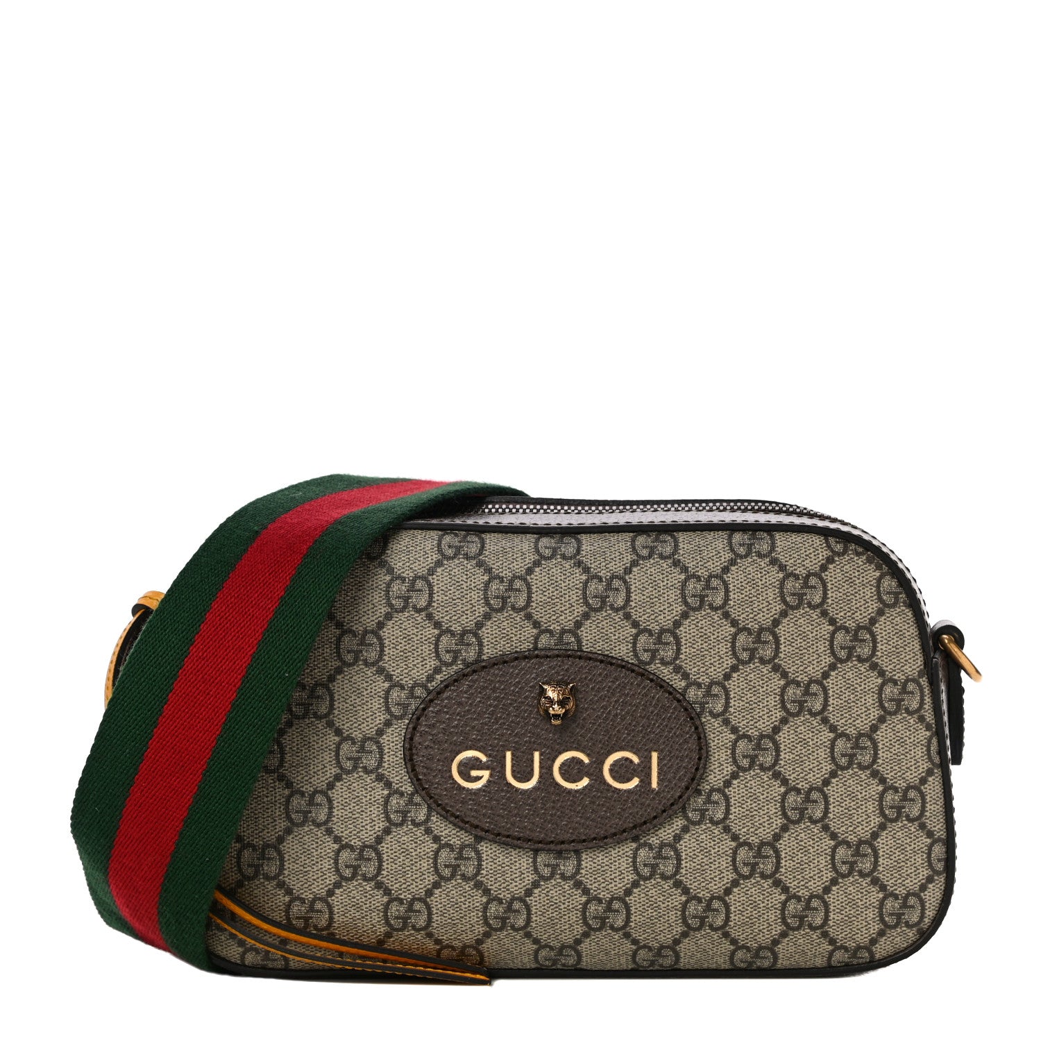 Gucci GG Supreme Monogram Web Neo Vintage Shoulder Bag Beige New Acero Crop 1 of 21