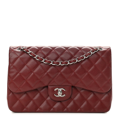Chanel Caviar Quilted Jumbo Double Flap Dark Red 2 of 16