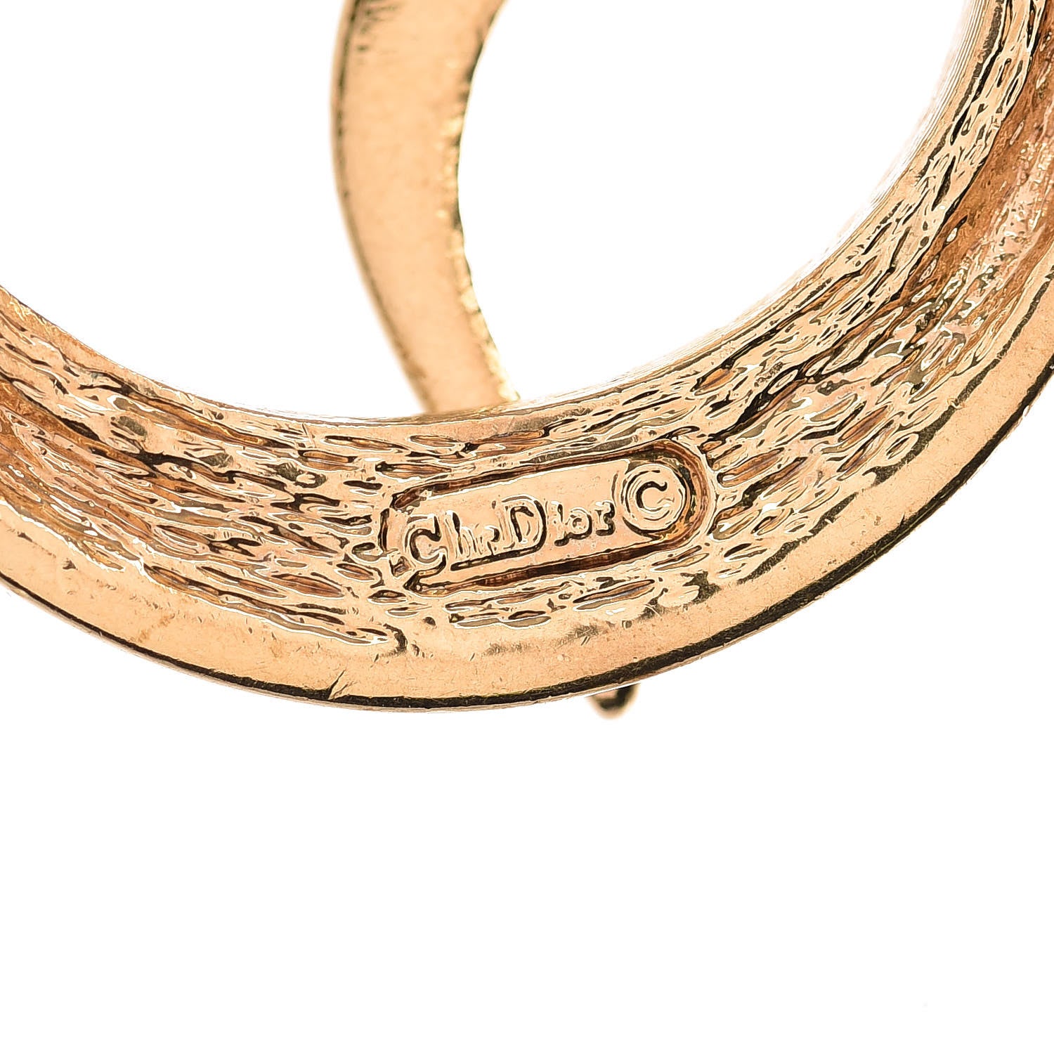 Christian Dior Metal Crystal Logo Necklace Gold 5 of 5