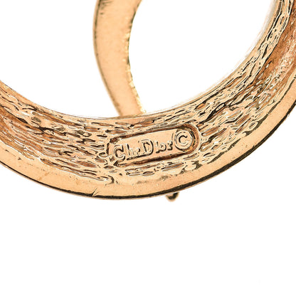 Christian Dior Metal Crystal Logo Necklace Gold 5 of 5