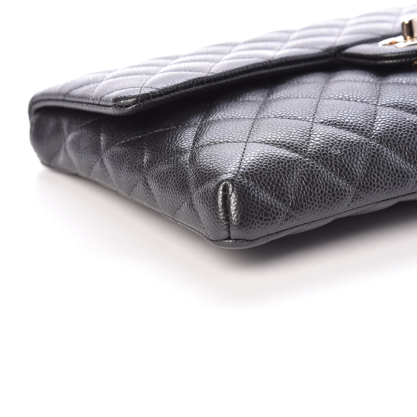 Caviar Quilted Clutch Dark Grey