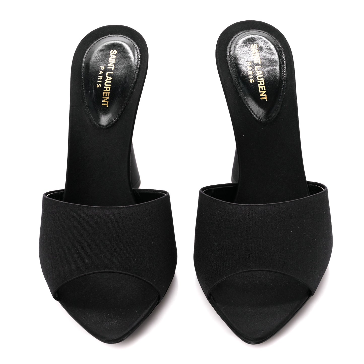 Crepe Satin Gippy Mule Sandals 38 Black