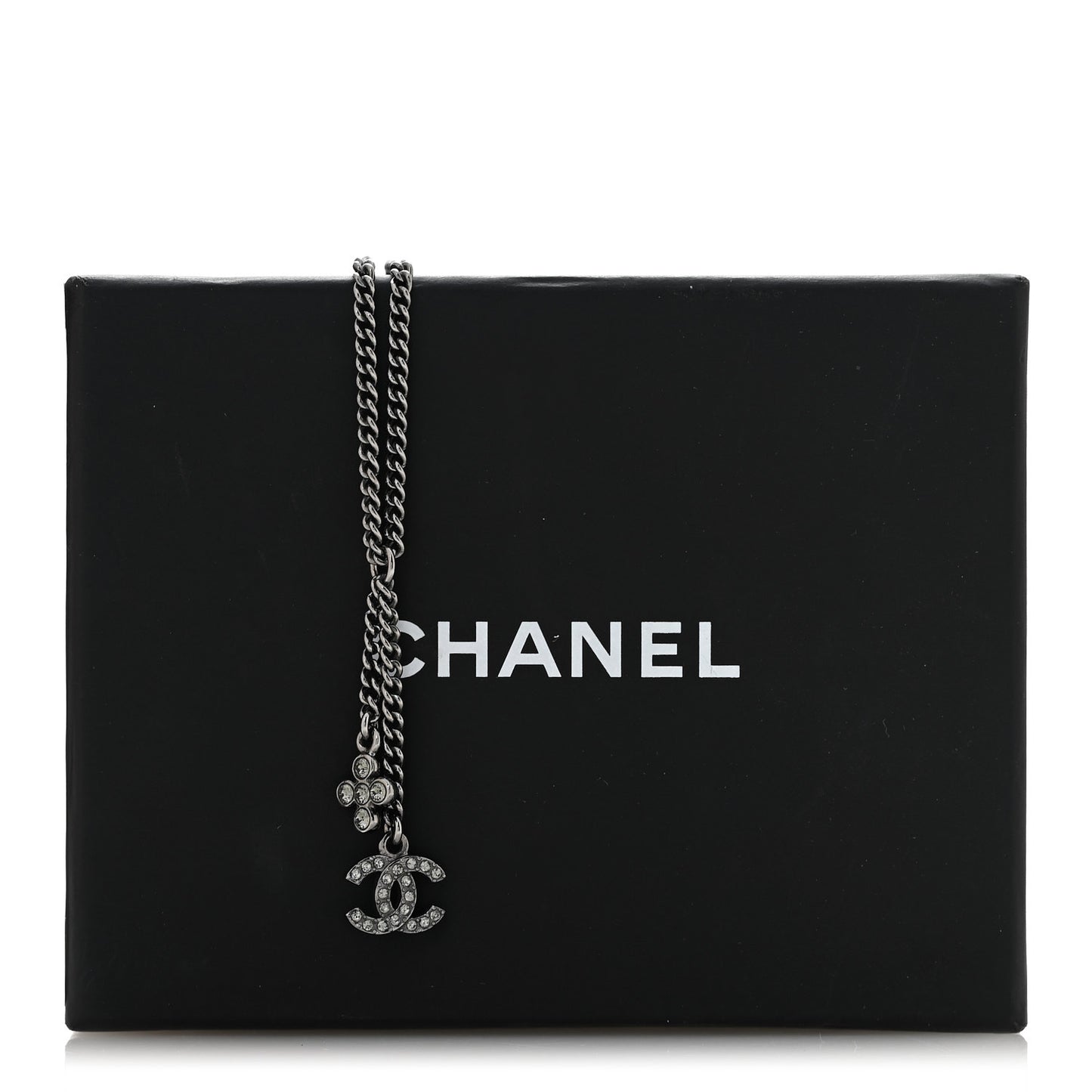 Ruthenium Crystal Flower CC Lariat Necklace